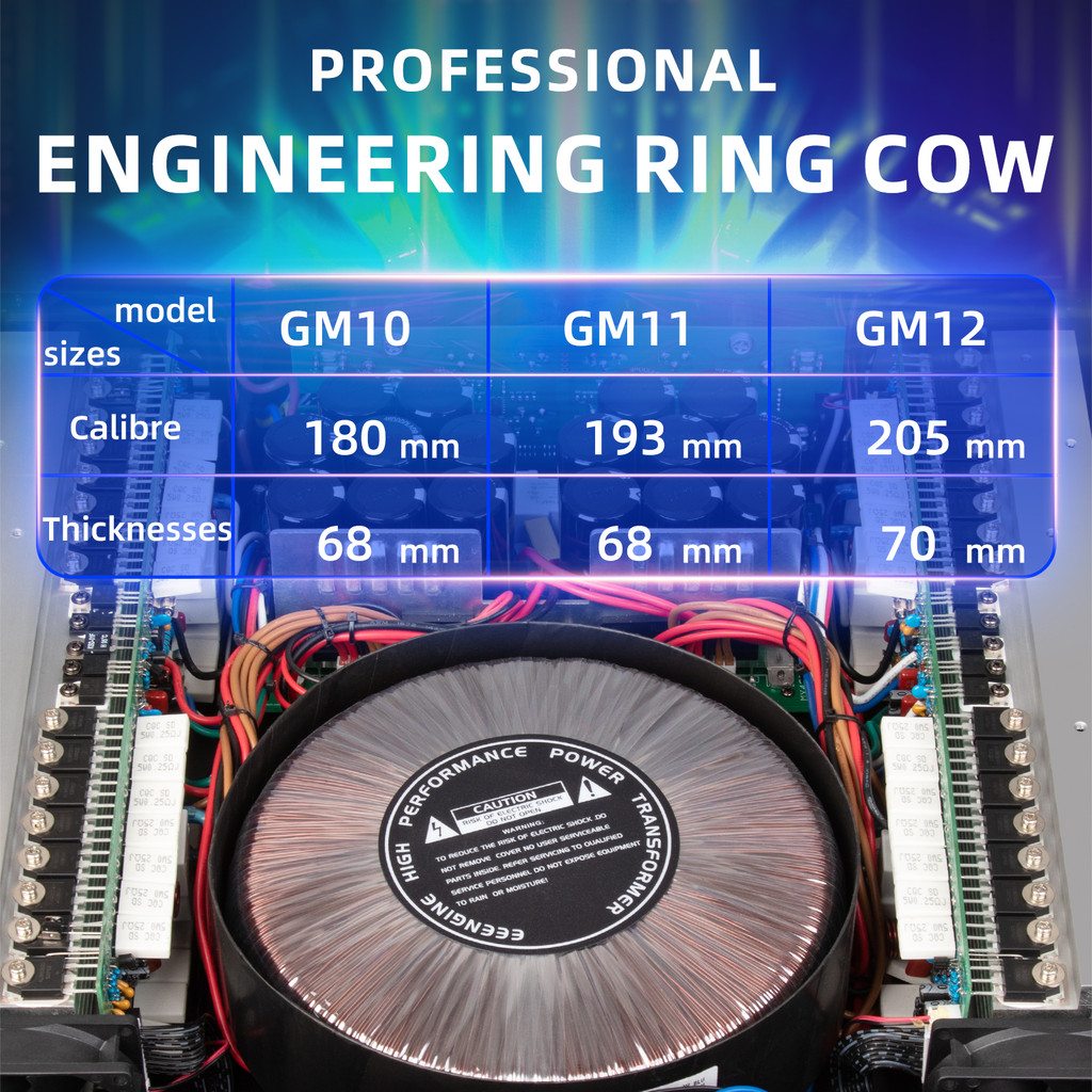 GM12 Professional Sound System 4 Channel Power Amplifier 800W*4 for Concerts Sound Stage Performance