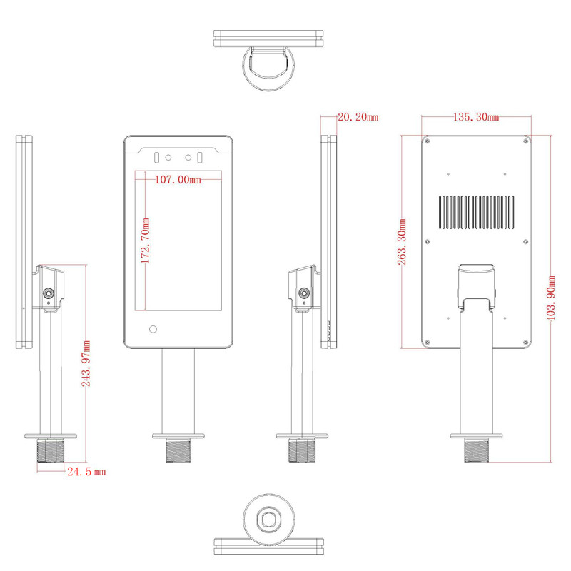 Face Recognition Access Control 8 Inch Attendance Device Face Recognition Terminal Biometric Access