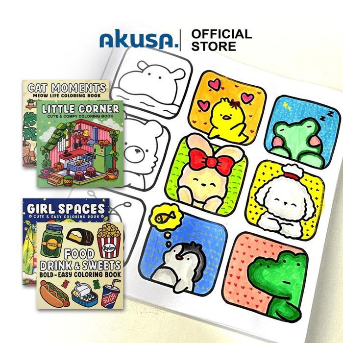 [] AKUSA Buku Mewarnai Coloring Book Edukasi 48 Lembar Buku Latihan Menggambar Anak Kertas Tebal