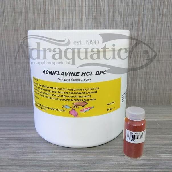 BEST SELLER SERBUK BUBUK ACRIFLAVINE HCL BPC OBAT JAMUR INFEKSI WHITE SPOT IKAN HIAS KURA-KURA
