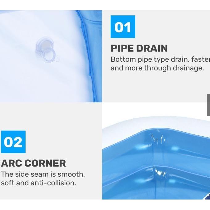 (LIVE) KOLAM RENANG ANAK 2 METER KOLAM MANDI BOLA UKURAN JUMBO INFLATABLE POOL KOLAM RENANG KARET