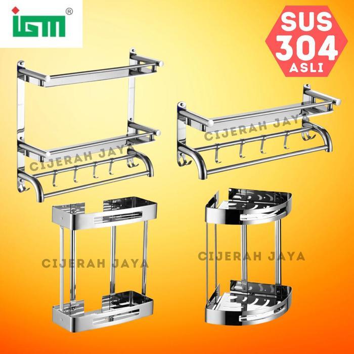 IGM RAK SABUN IGM PLANSET+GANTUNGAN BAJU MUTIFUNGSI STAINLESS SUS 304