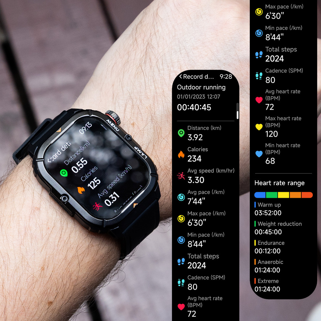 AGM Watch Legion 3 Smart Watch W3 IP68 5ATM Waterproof 1.952" AMOLED Heart Rate Monitor 100 Sports