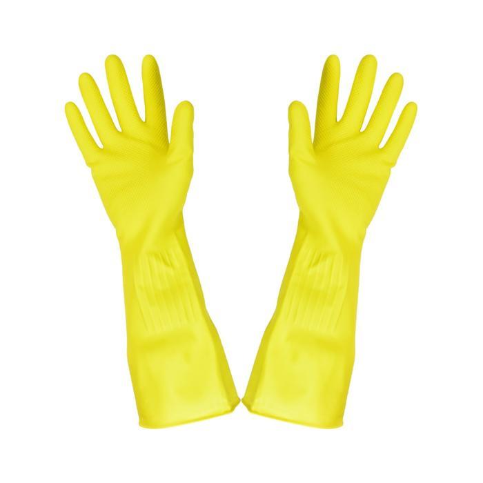 PROMO SPECIAL DURAGLOVE SARUNG TANGAN PANJANG LATEX BUTTERFLY UKURAN M - KUNING
