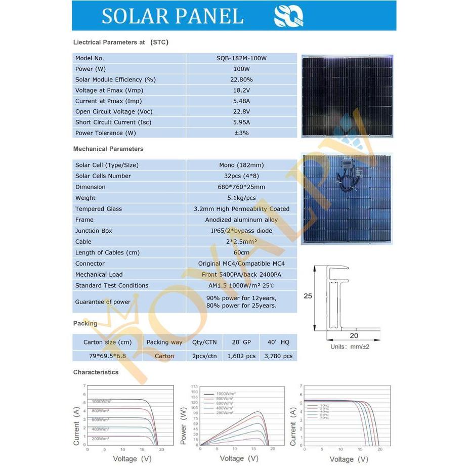 Terlaris Panel Surya 100Wp Mono Solar Panel 100Wp Solar Cell 100Wp