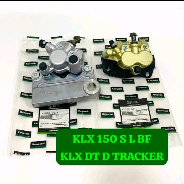 KALIPER CAKRAM PALA BABI DEPAN BELAKANG KLX 150 S L BF DT D TRACKER TREKER KAWASAKI ORI NISSIN 1SET