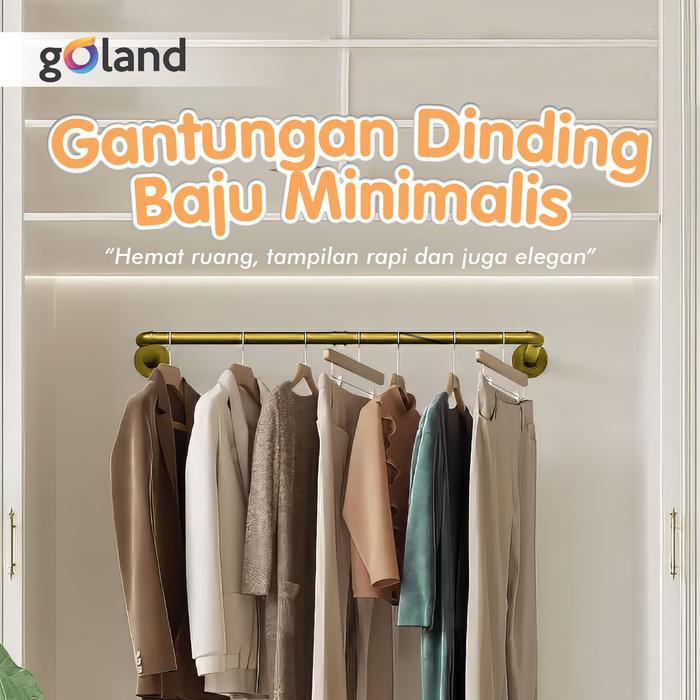 Goland Gantungan Baju Tembok Gantungan Baju Besi Multifungsi Gold