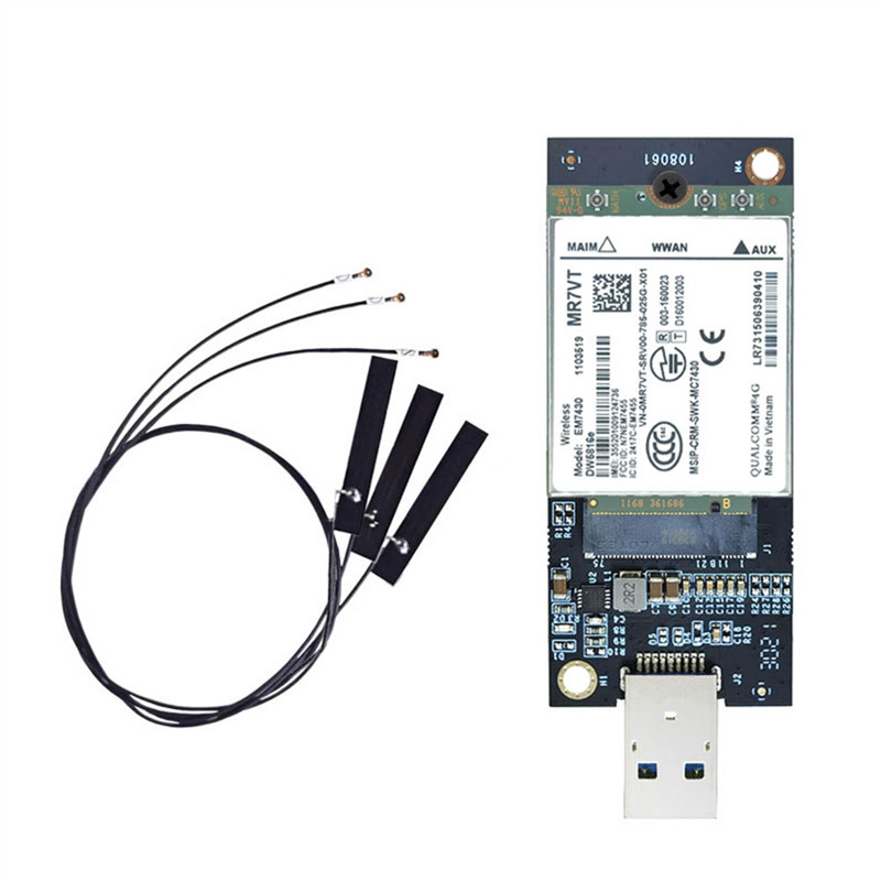 Classic-EM7430 WWAN Card+ 3X Antenna For Dell Latitude/Precision Laptop With Dw5816e CAT6 TEL 4G