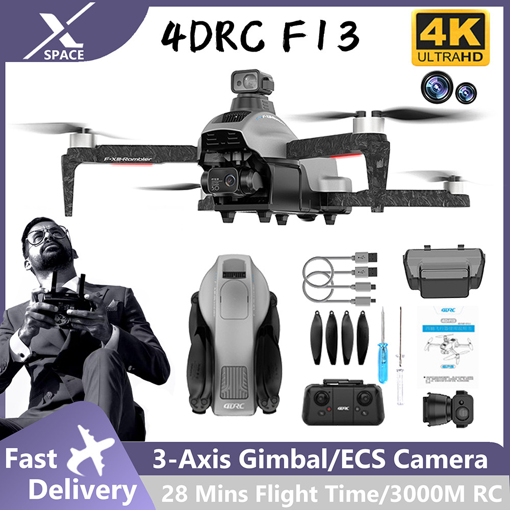 New 4DRC F13 With 3-Axis Gimbal Professional 4K Camera Obstacle Avoidance GPS 3KM Digital Image