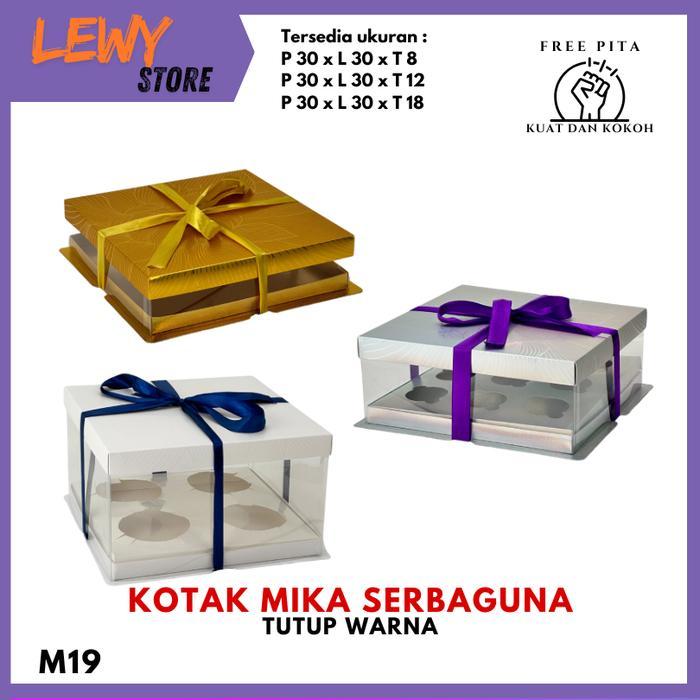 Kotak Kue Box Mika Cake Box 30x30 cm Box Puding Kotak Kue Mika Transparan PET Kotak Kado Gift Box