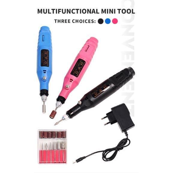 Mesin Mini Grinder Grafir Bor Potong Gerinda Ukir + Adaptor DC + Mata