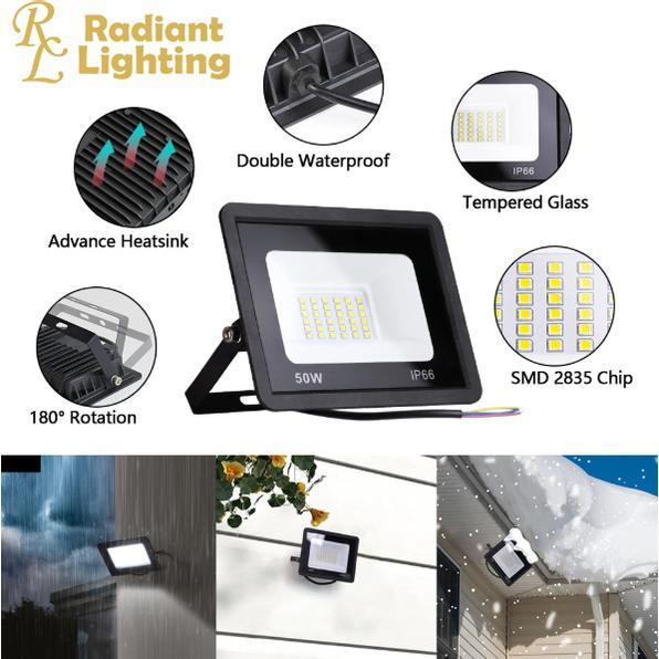 "New" Lampu Sorot RGB Outdoor Floodlight LED Tembak Warna Warni