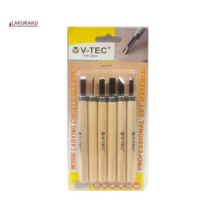 PISAU UKIR SET V-TEC 2003-6 ISI 6 PCS ALAT BUTSIR KAYU SABUN VTEC BISA GRAB