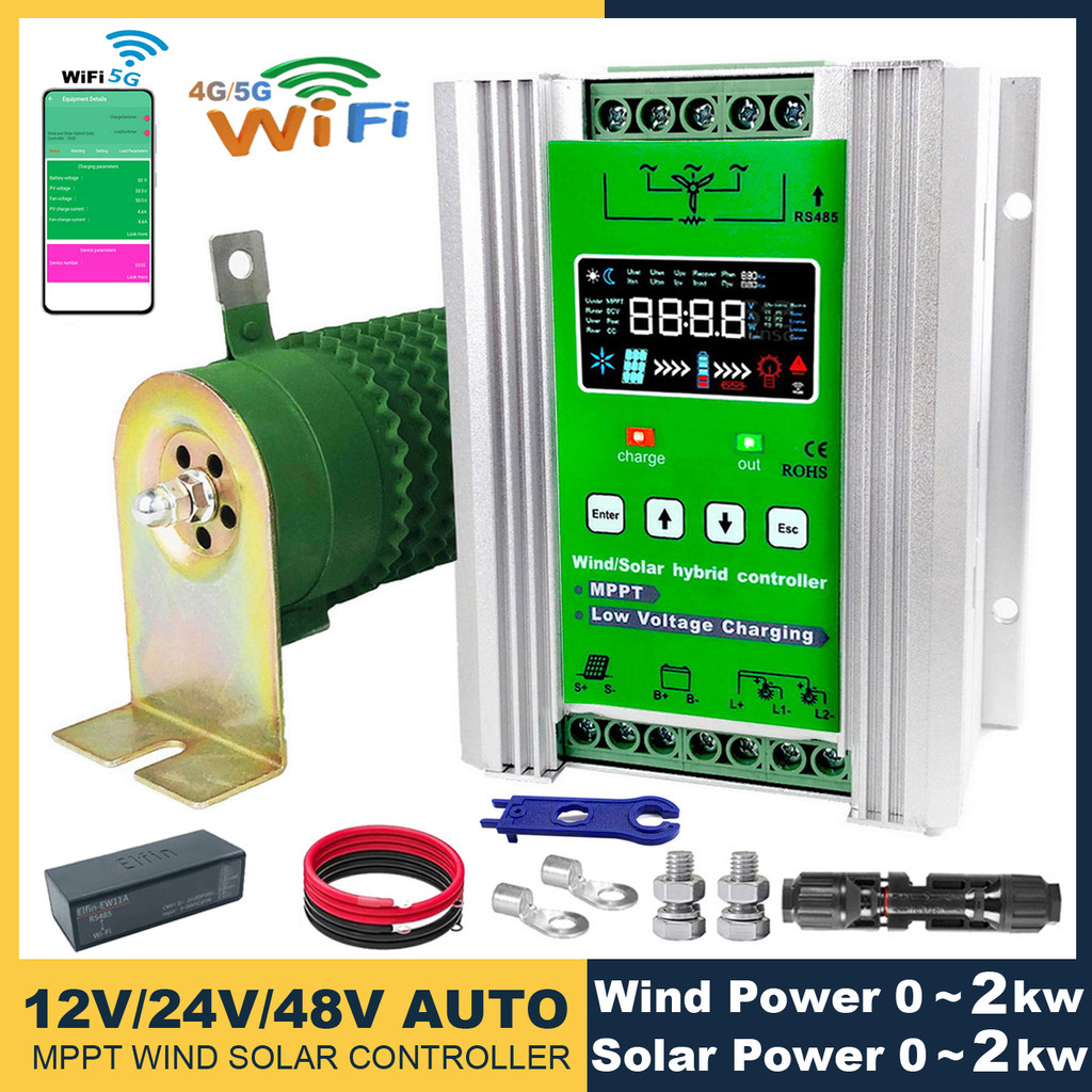 3000W Hybrid Wind Solar Charge Booster Controller Real MPPT Board With Wifi Monitor Solar Panel Regu