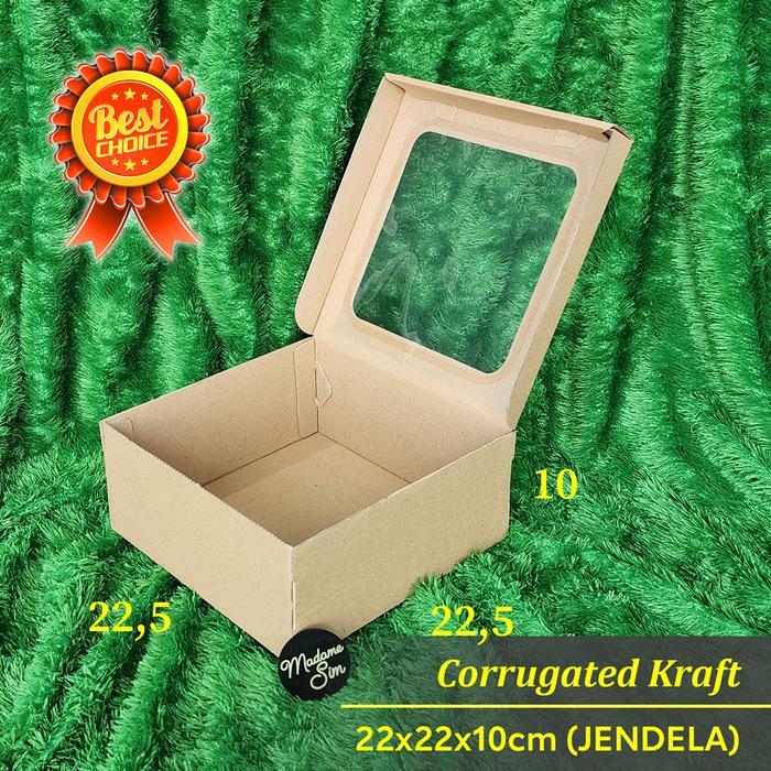 KOTAK BOLU - DUS BROWNIES - CAKE BOX 22x22x10 - JENDELA