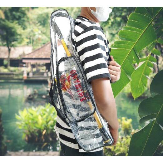 Tas Pancing Transparan Bahan Mika Plastik Kuat Ukuran 60,75,90,100