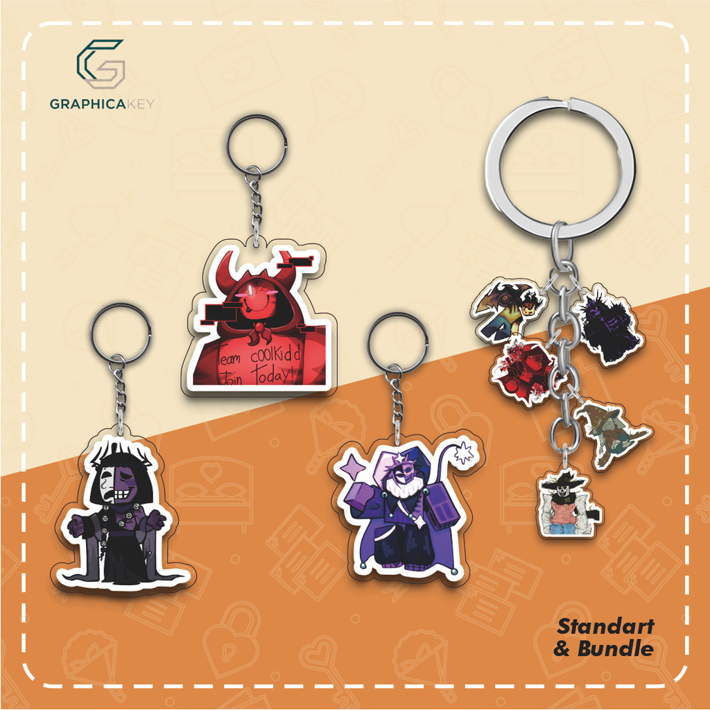 Ganci / Gantungan Kunci Akrilik FORSAKEN 4 KILLER (JOHN DOE, NOLI, C00LKIDD, RUST 101)