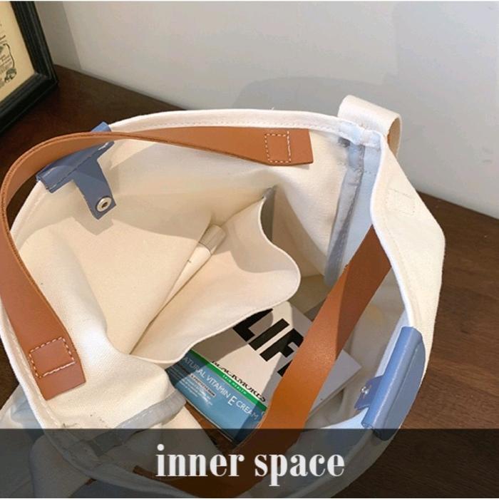 Spesial Korean Canvas Lady Bag / Canvas Tote Bag / Tas Slempang Wanita Korea Canvas