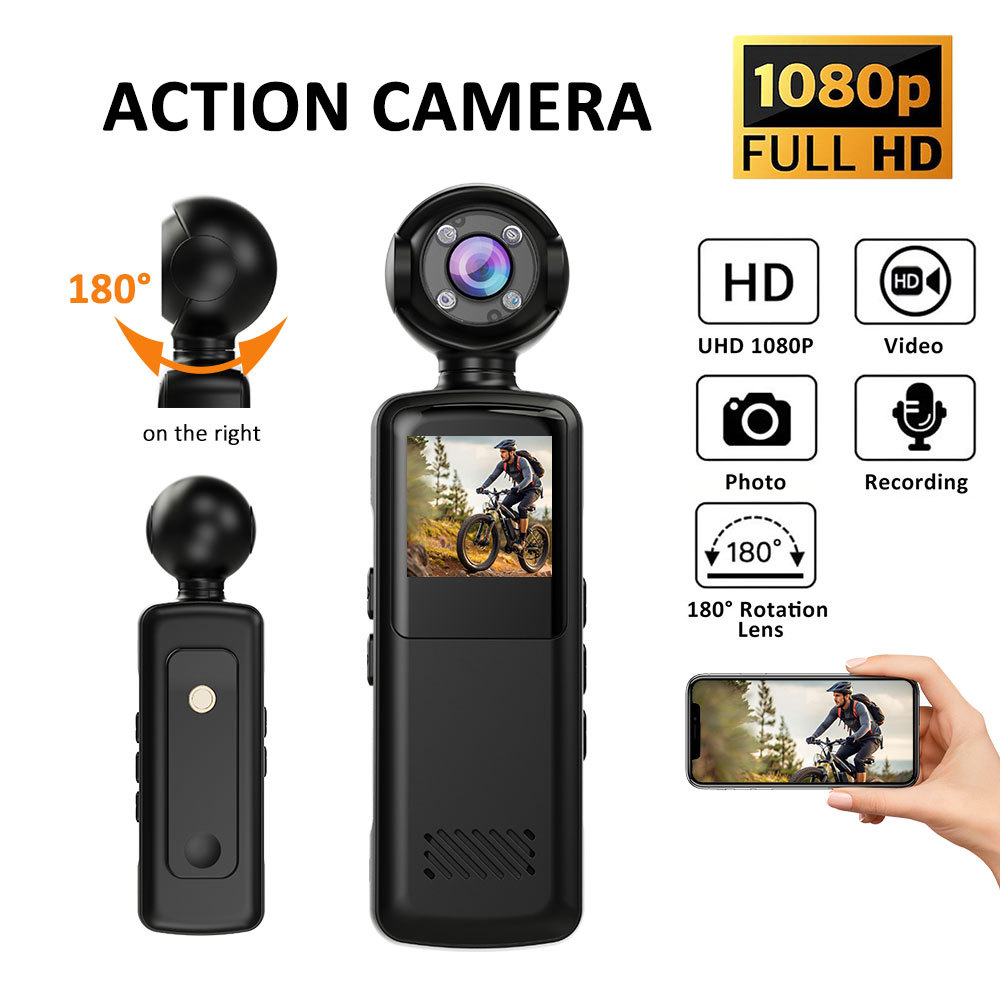 New 1080P HD Mini Camouflage Camera Portable Camera WiFi Mini Action Camera 1.3-inch Portable