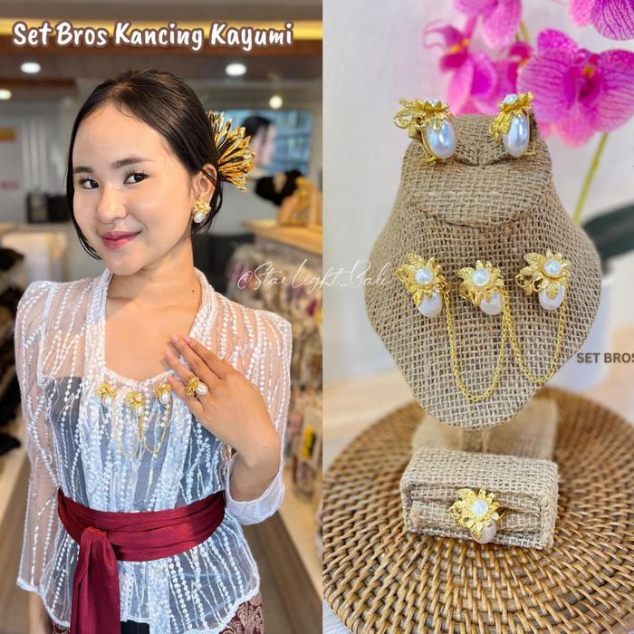 STARLIGHT BALI - Set Bros Kancing Kayumi / Set Alpaka ( Bros, Cincin & Anting ) / Set Bros Bali /