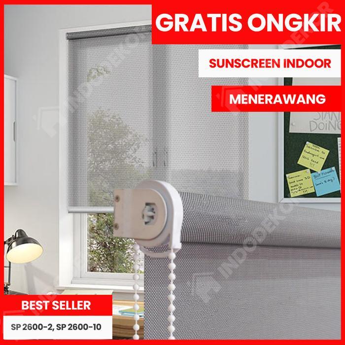 Roller Blind Indoor Sunscreen Solar Screen Menerawang - ChainSTD