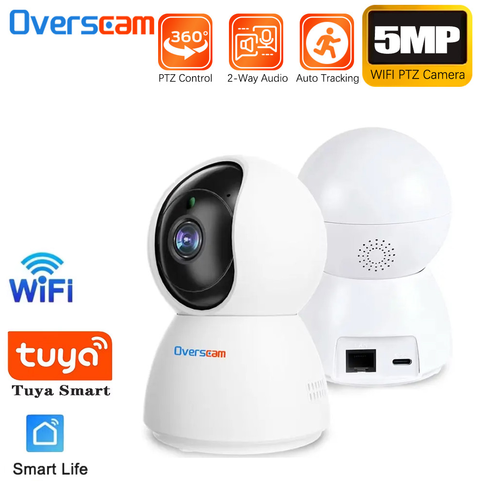 5MP Tuya Smart Life Home Mini WiFi IP Camera Indoor Wireless Home Security Rj45 Network CCTV