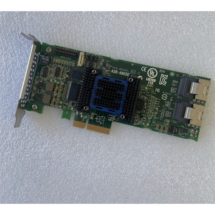 ASR -6805E SATA  SAS RAID Controller card 8 ports PCIe 128mb RAID 0 1
