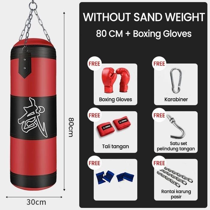 Happyfit - Samsak Tinju Gantung Paket Lengkap - Samsak Mma, Muay Thai, Boxing, Karate Kualitas