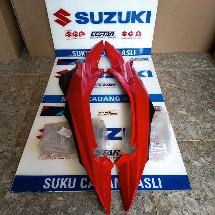 cover bodi body belakang suzuki satria fu 150 Facelift FL sepasang warna merah 2013-2015 original