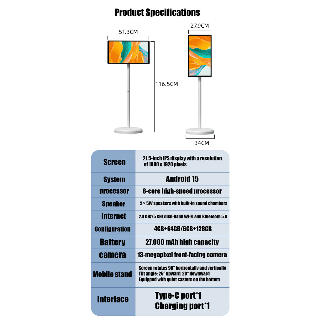 popular shenzhen 21.5 Inch Battery-power Android Lg Stand By Me Tv In-cell Touch Screen Gym Gaming