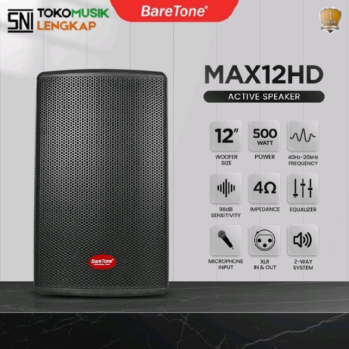 Baretone Speaker Aktif Max12Hd 12Inch Spaker Baretone Max 12Hd 1Set Terjamin