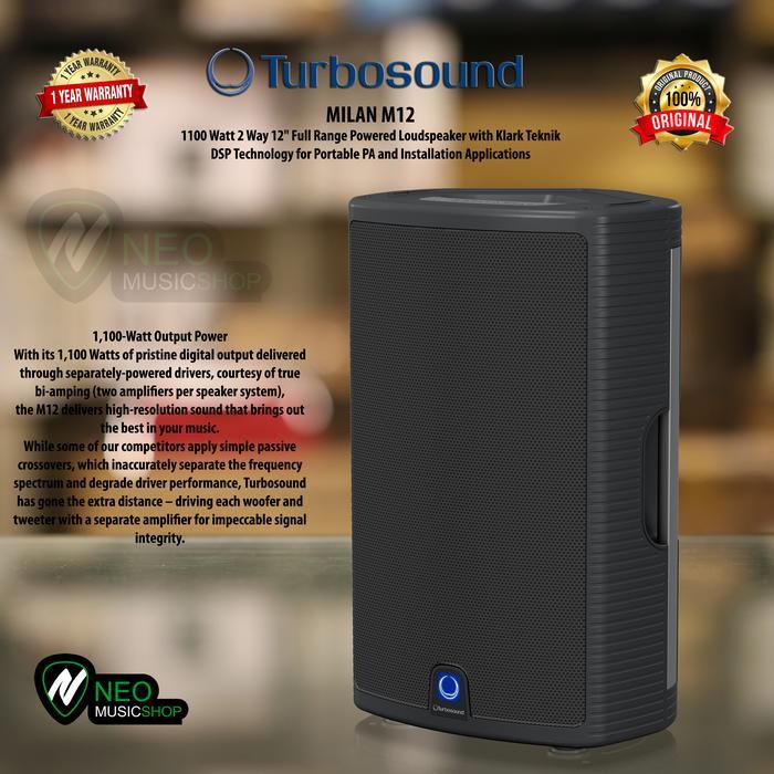 Turbosound Milan M12 1100 Watt 12" Full Range Powered Speaker Terbaik
