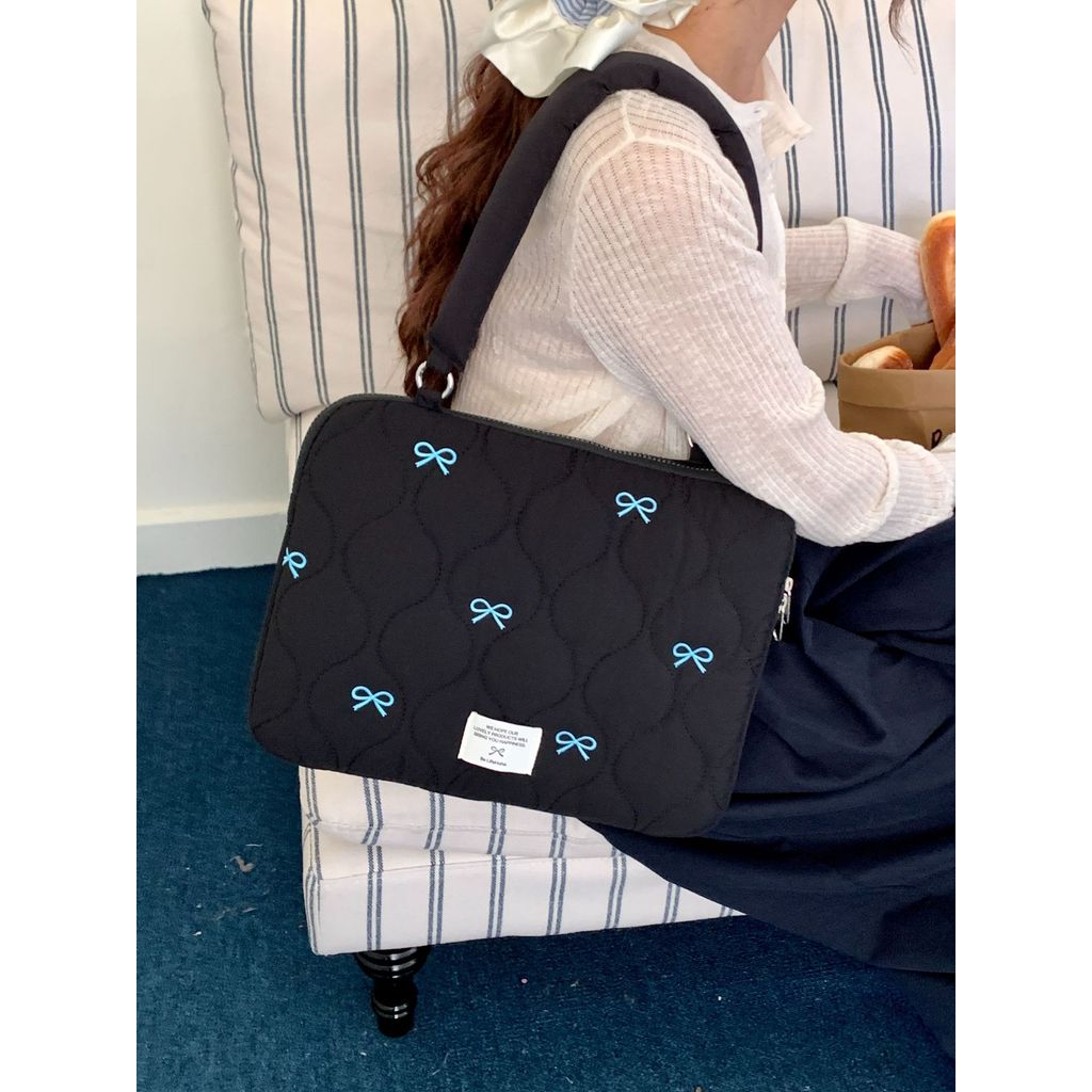 Ins Cute Bowknot Laptop Sleeve Computer Carrying Case 13.3 14 15 15.6 Inch Notebook Pouch Laptop