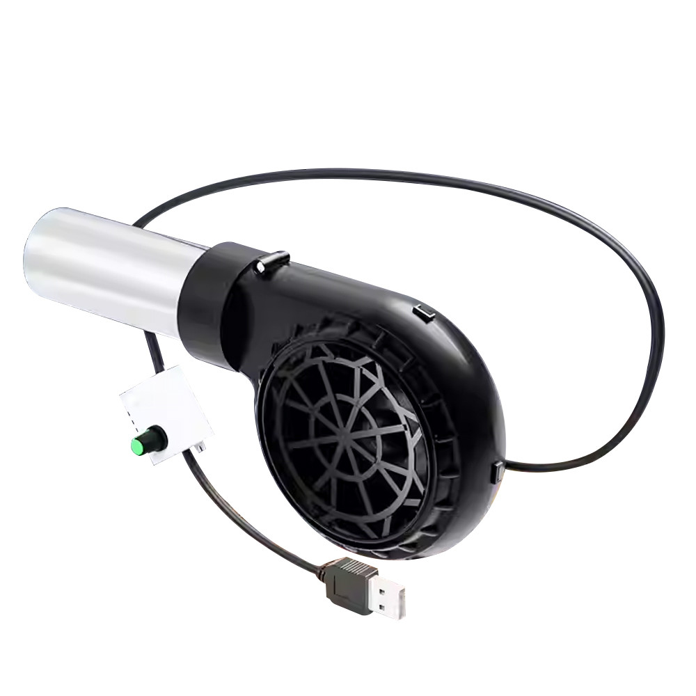 Outdoor Fire Starter Fan USB BBQ Blower Stepless Speed Control Blower Outdoor Camping Fan Mini BBQ