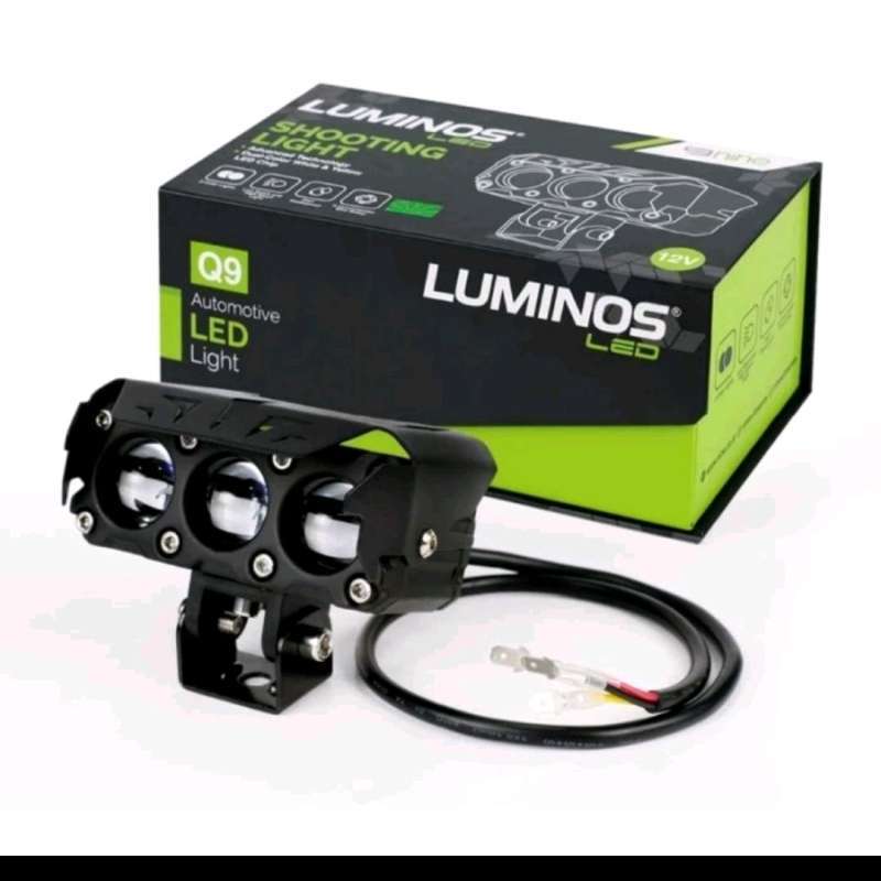 Mini Laser Led Lampu Tembak Motor Mobil Luminos 9Nine Q9. 3 Mata