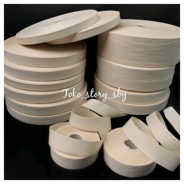 100 METER - LABEL KATUN POLOS/ LABEL PITA KATUN POLOS