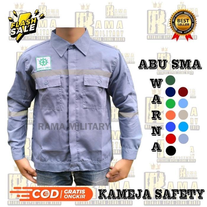 Best Seller Promo Kameja Kerja Wearpack Atasan Proyek Safety Tambang Katun Baju Seragam Pria Panjang