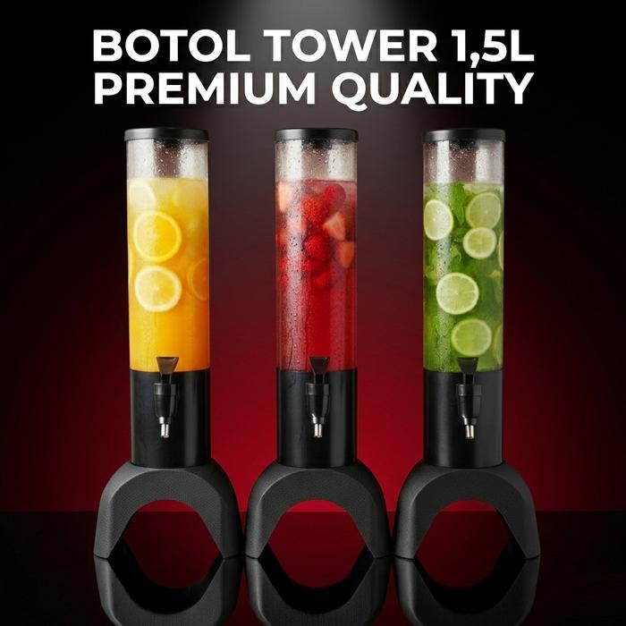 JSHOPPE 1,5 Liter Drinking Tower / Botol Tower / Tower Drink / Minuman Tower / Botol Minum / Botol