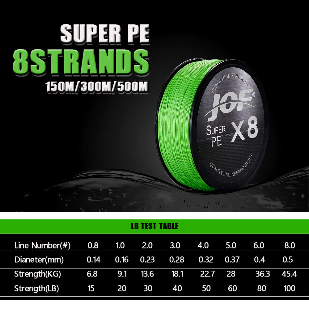 JOF X8 Super Carp Fishing Fishing Line 150M 300M 500M Multifilament Fishing Line Fishing Accessories