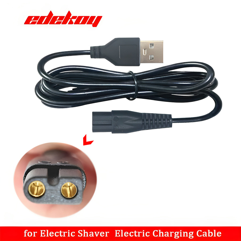 USB 2-Prong Shaver Charging Cable Replacement Compatible Charger Cord Various devices suitable for 2