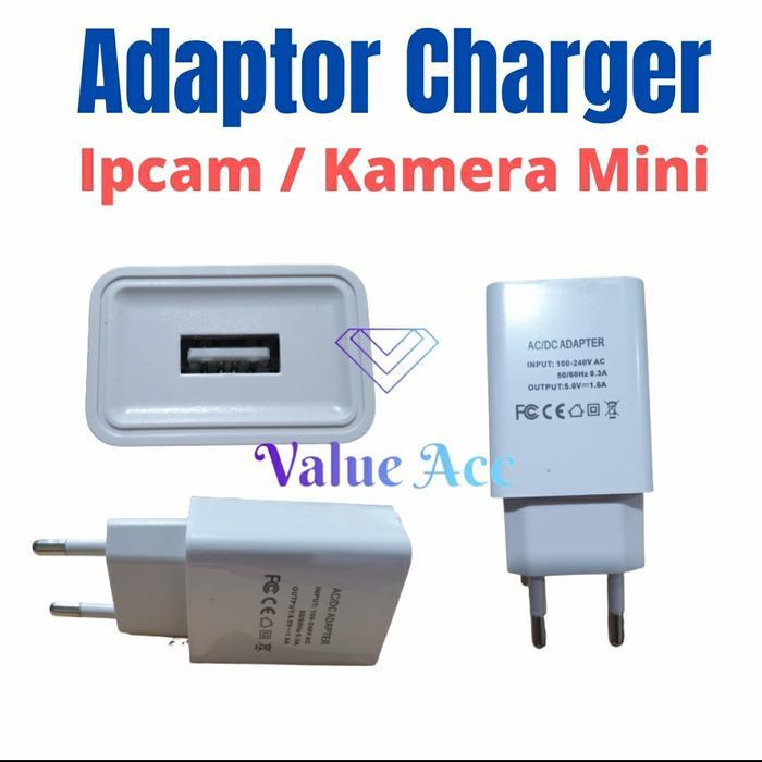 Adaptor kepala Charger Ipcam , CCTV, Kamera Mini 1,6A