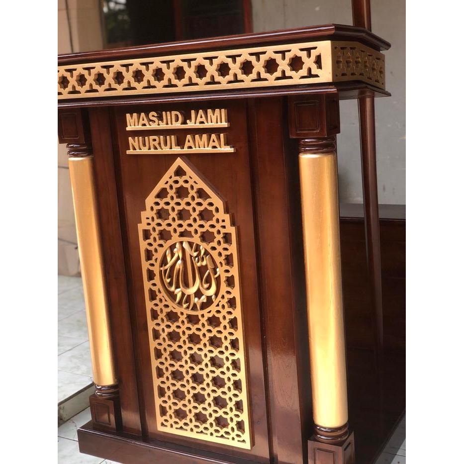 Mimbar Podium Masjid Mesjid Jati Jepara Pidato Khotbah Minimalis Asli