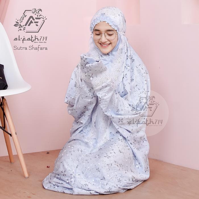 Top Mukena Terusan Dewasa Sutra Shafara Kain Lembut Motif Mewah