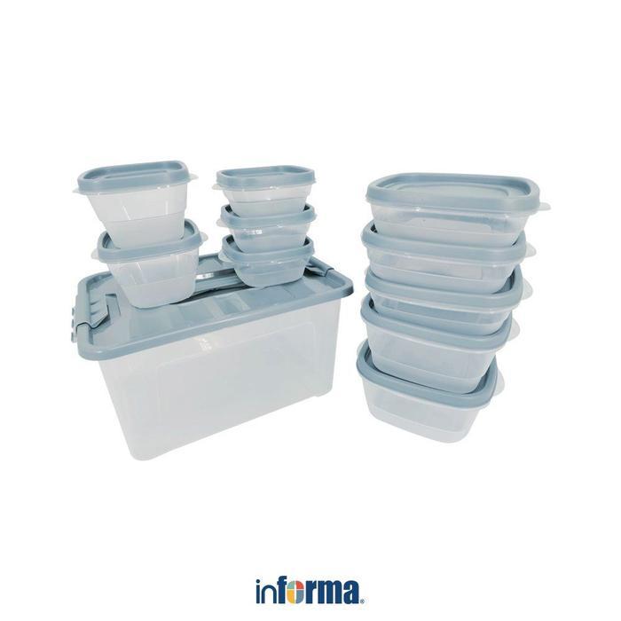 Informa Appetite Set 11 Pcs Videl Wadah Makanan - Abu-Abu Food Container Kotak Makan Food Grade