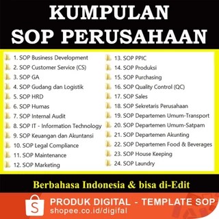 SOFTWARE CONTOH SOP PERUSAHAAN LENGKAP - SOP ORGANISASI SOP KANTOR