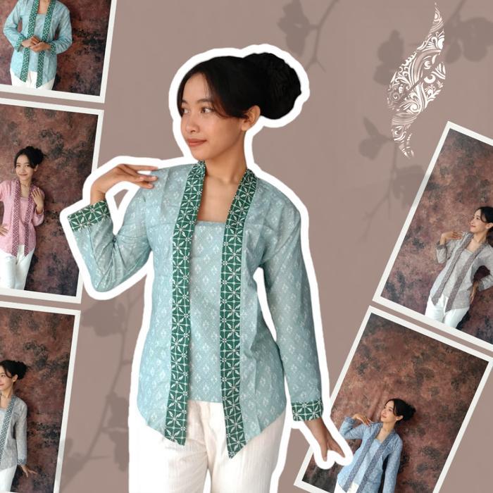 READY Xaviera Kebaya Baju Batik Wanita Jawa Lurik Istimewa Modern 2024 Dress Panjang Atasan Formal