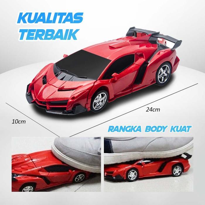 Premium [Toy Tales] Mainan Mobil Remote Rc Transforming Robot - Permainan Balap Mobil Remote Control