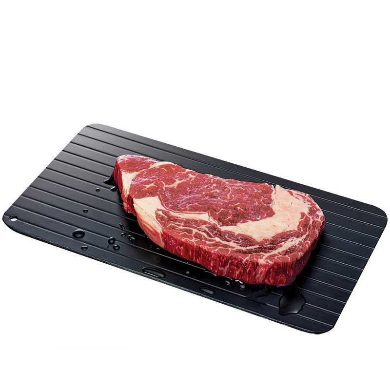 LMETJMA Fast Defrosting Tray Aluminium Alloy Thaw Food Defrosting Tray Frozen Meat Fish Food Tray