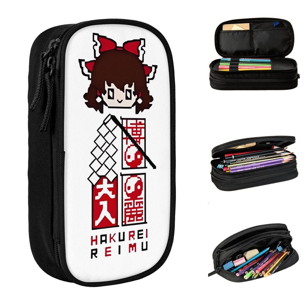 Game Anime Touhou Project Pencil Case Canvas Pencil Bag Kids Cool Big School Pencil Cases Stationery