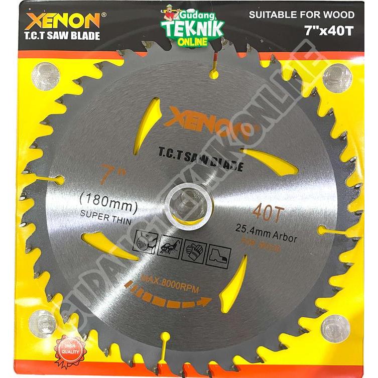 Mata Pisau Circular Saw 7" XENON 24T 40T / Mata Potong Kayu Sirkel 7 Inch Circle Circular Saw Blade